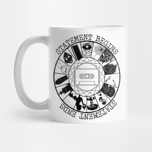 STATEMENT BEGINS OR STATEMENT  ENDS BLACK Mug